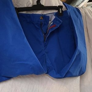 Blue slim fit pants, khaki like